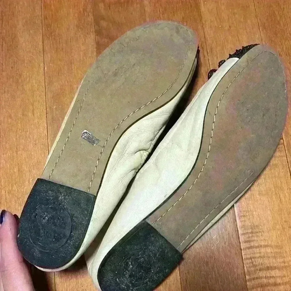 Sam Edelman Beatrix Cream and Black Spiked Toe Flats - Picture 4 of 7